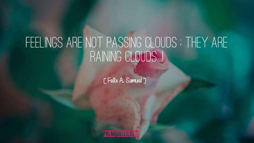 Felix A. Samuel Quotes: feelings are not passing clouds