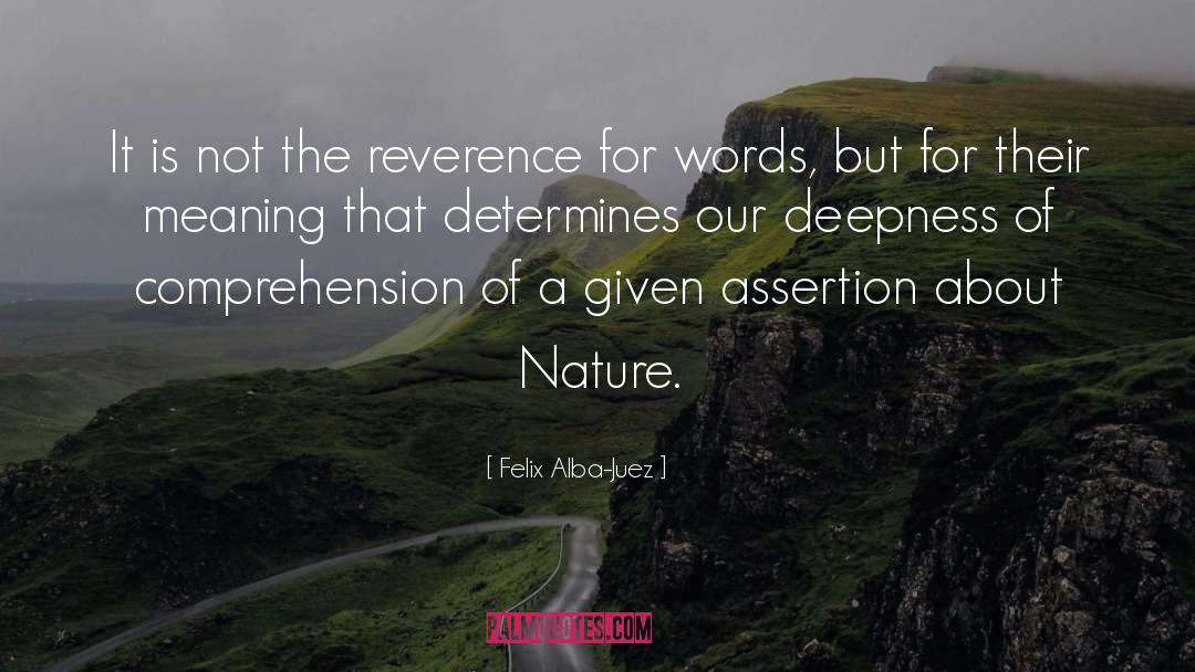 Felix Alba-Juez Quotes: It is not the reverence