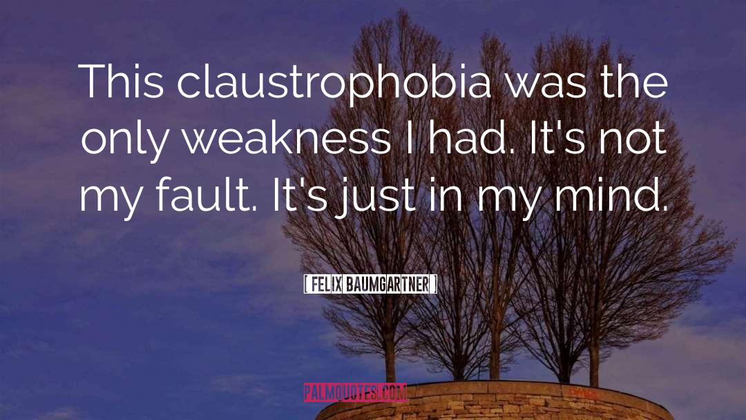 Felix Baumgartner Quotes: This claustrophobia was the only