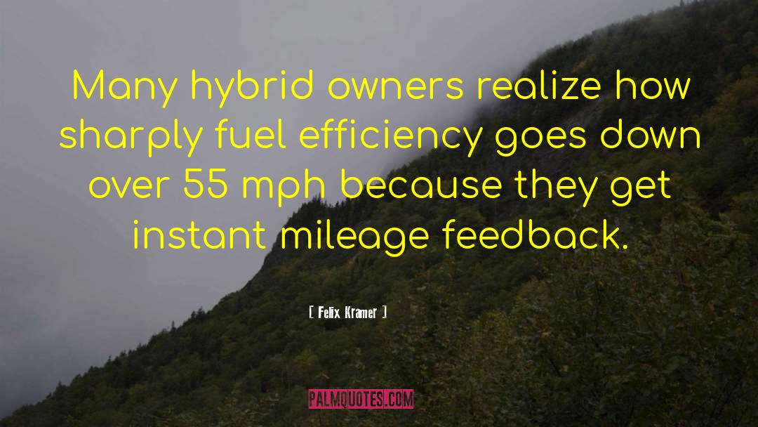 Felix Kramer Quotes: Many hybrid owners realize how