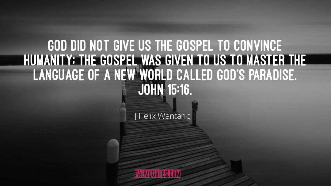 Felix Wantang Quotes: God did not give us