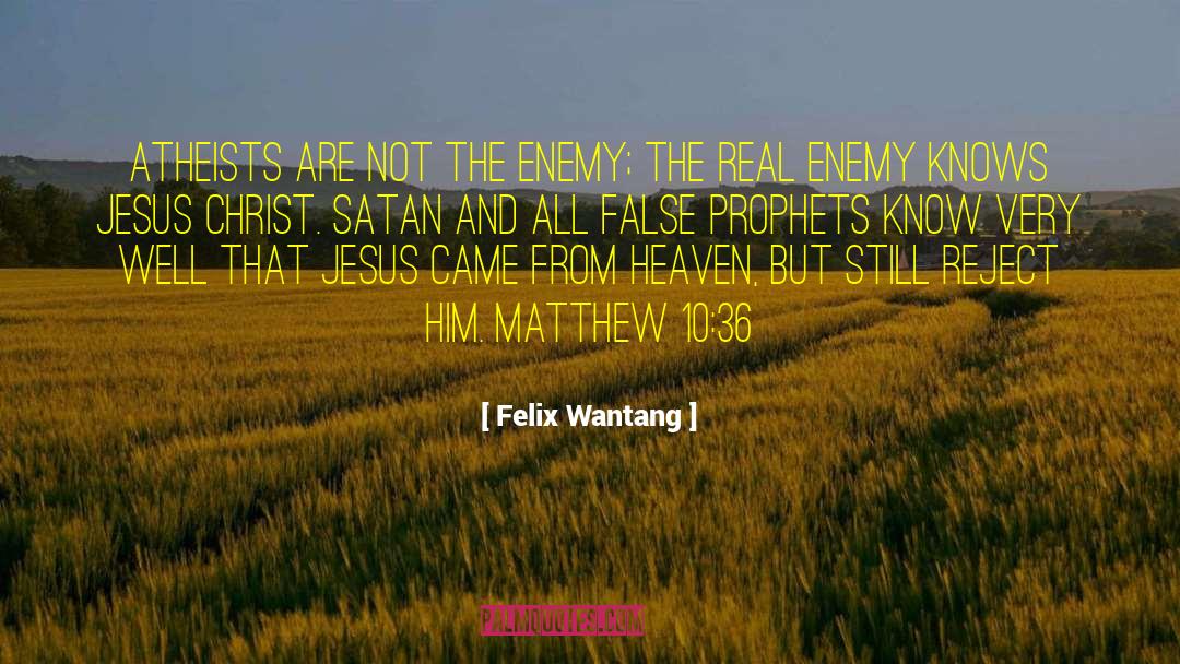 Felix Wantang Quotes: Atheists are not the enemy;