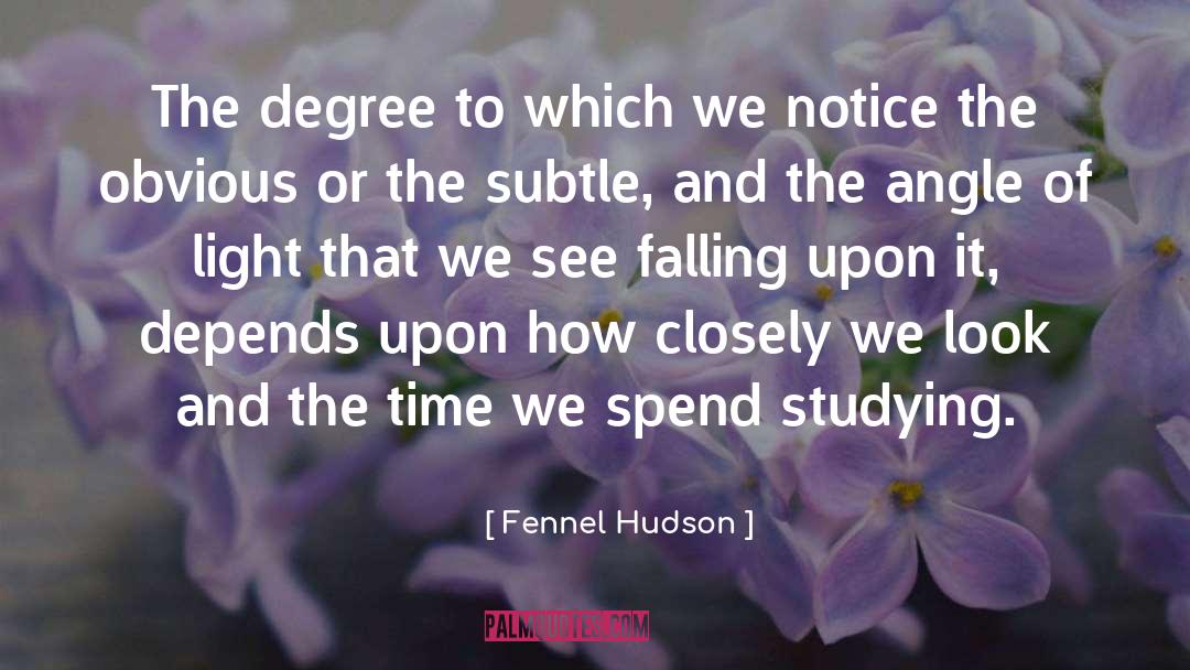 Fennel Hudson Quotes: The degree to which we