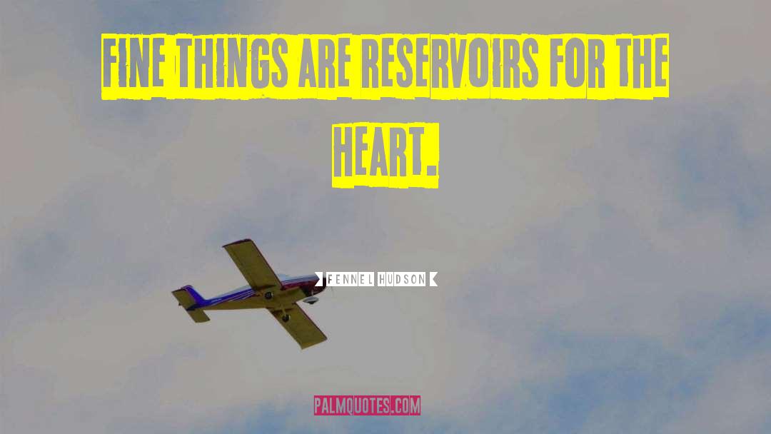 Fennel Hudson Quotes: Fine Things are reservoirs for