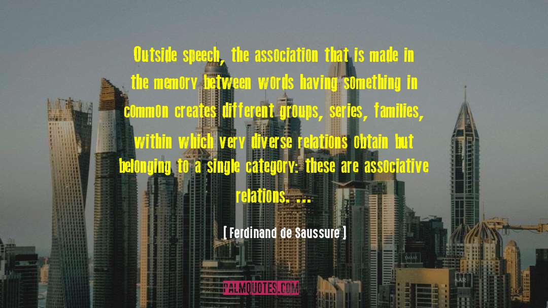 Ferdinand De Saussure Quotes: Outside speech, the association that