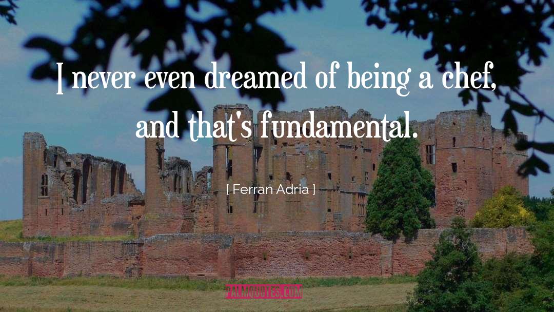 Ferran Adria Quotes: I never even dreamed of