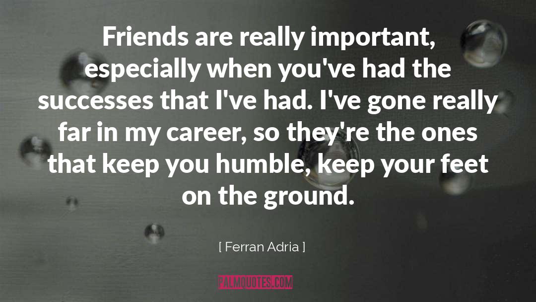 Ferran Adria Quotes: Friends are really important, especially