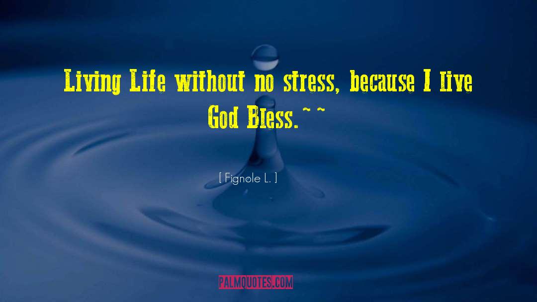 Fignole L. Quotes: Living Life without no stress,