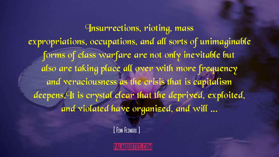 Finn Feinberg Quotes: Insurrections, rioting, mass expropriations, occupations,