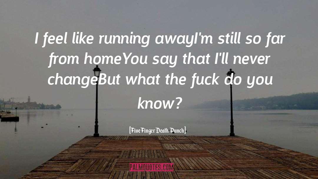 Five Finger Death Punch Quotes: I feel like running away<br