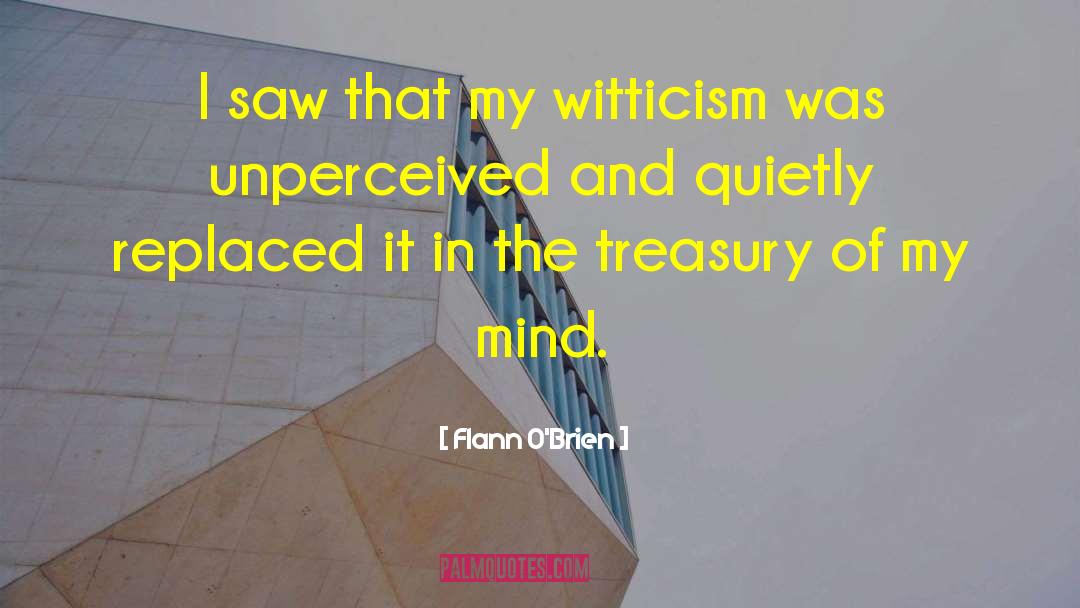 Flann O'Brien Quotes: I saw that my witticism