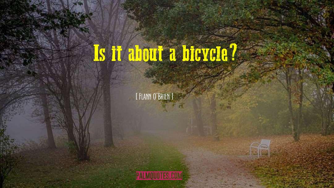 Flann O'Brien Quotes: Is it about a bicycle?