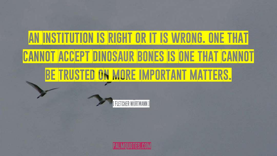 Fletcher Wortmann Quotes: An institution is right or