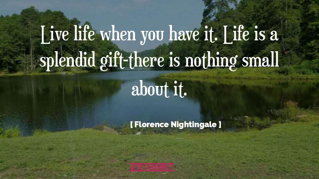 Florence Nightingale Quotes: Live life when you have