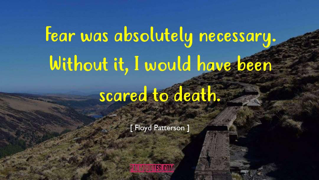 Floyd Patterson Quotes: Fear was absolutely necessary. Without