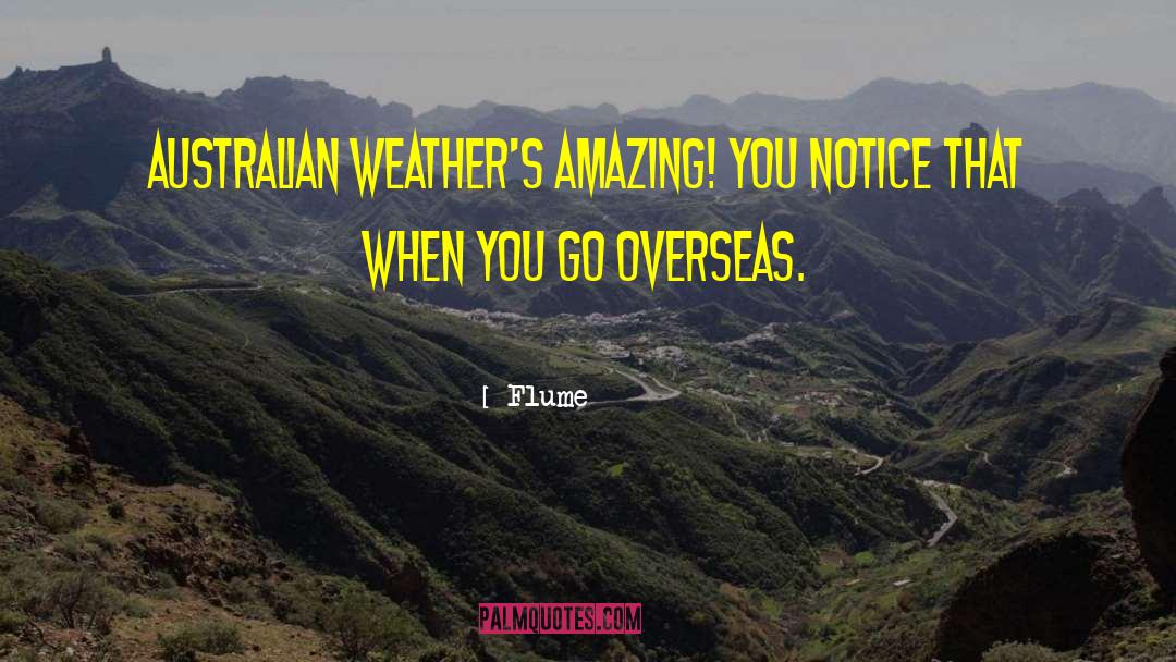 Flume Quotes: Australian weather's amazing! You notice