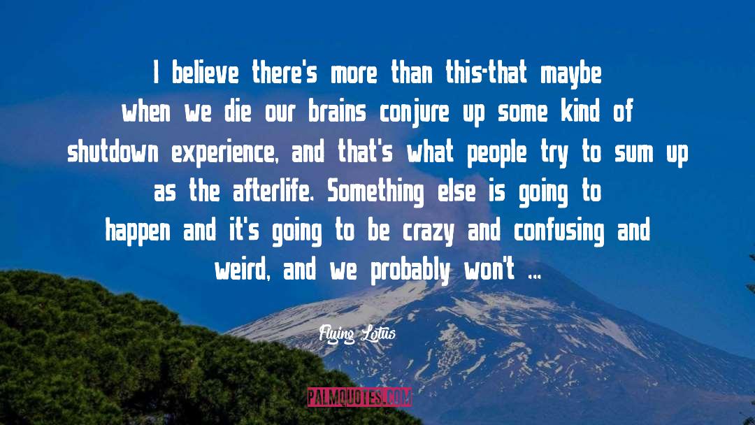Flying Lotus Quotes: I believe there's more than