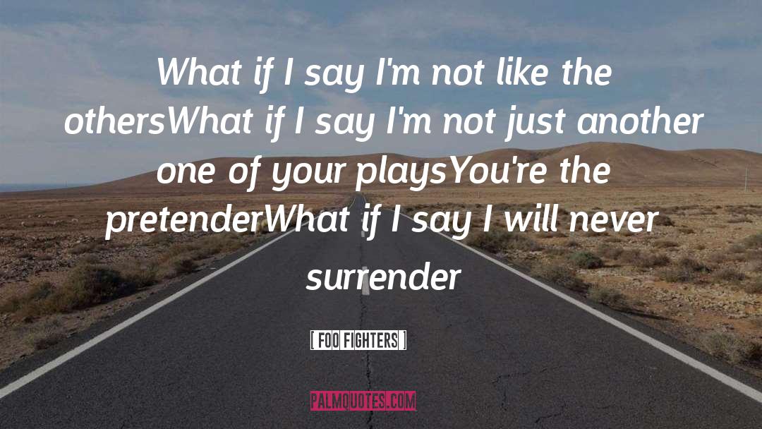 Foo Fighters Quotes: What if I say I'm