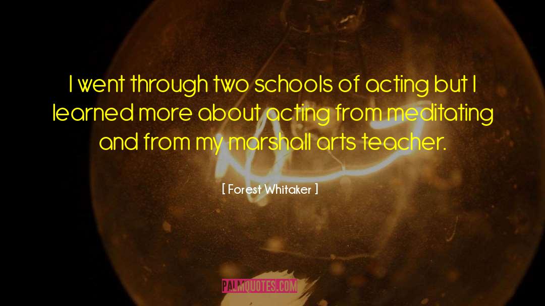 Forest Whitaker Quotes: I went through two schools