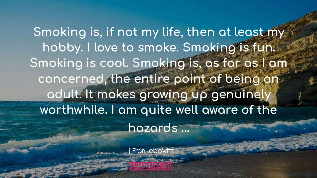 Fran Lebowitz Quotes: Smoking is, if not my