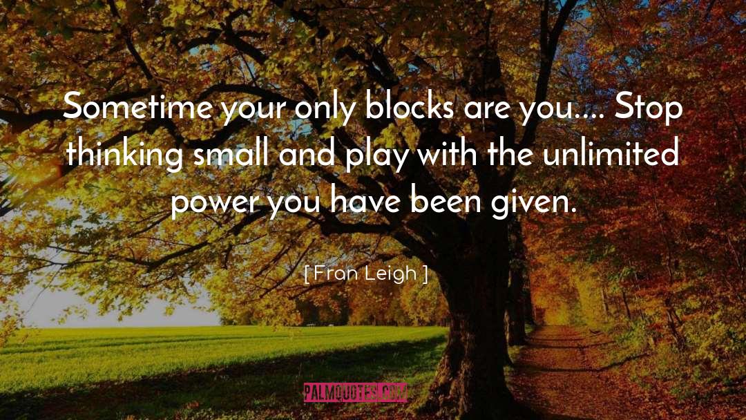 Fran Leigh Quotes: Sometime your only blocks are