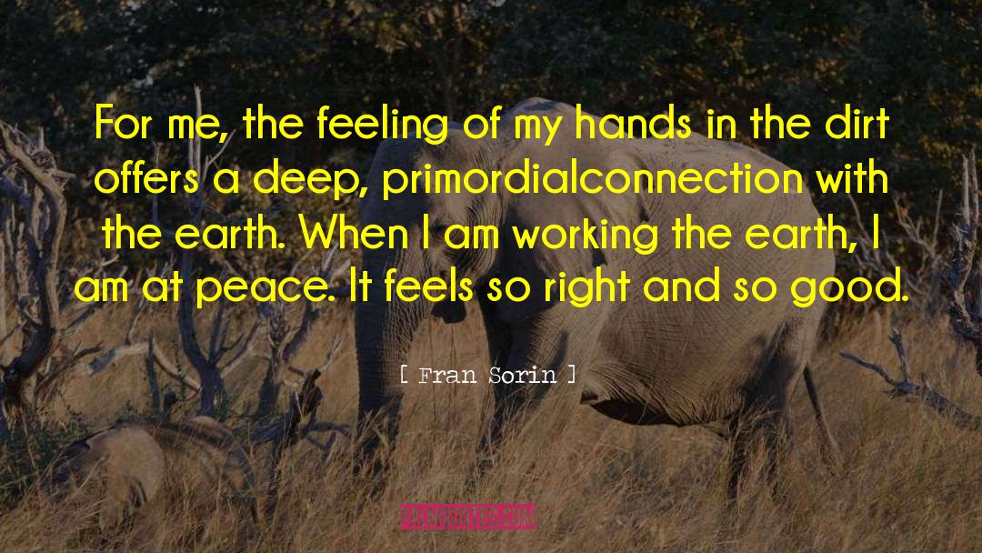 Fran Sorin Quotes: For me, the feeling of