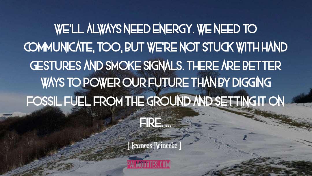 Frances Beinecke Quotes: We'll always need energy. We