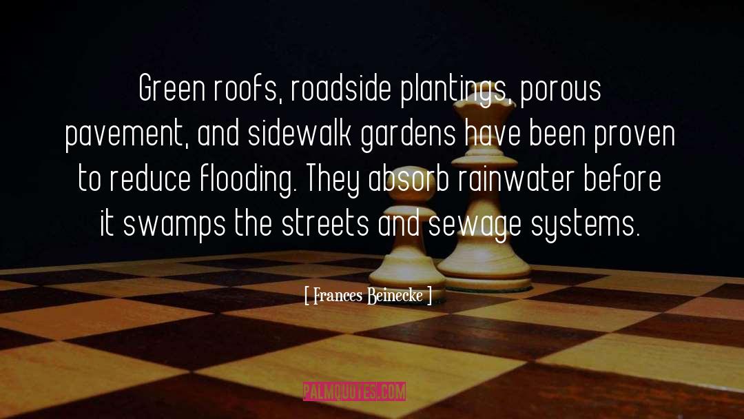 Frances Beinecke Quotes: Green roofs, roadside plantings, porous