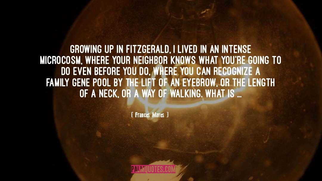 Frances Mayes Quotes: Growing up in Fitzgerald, I