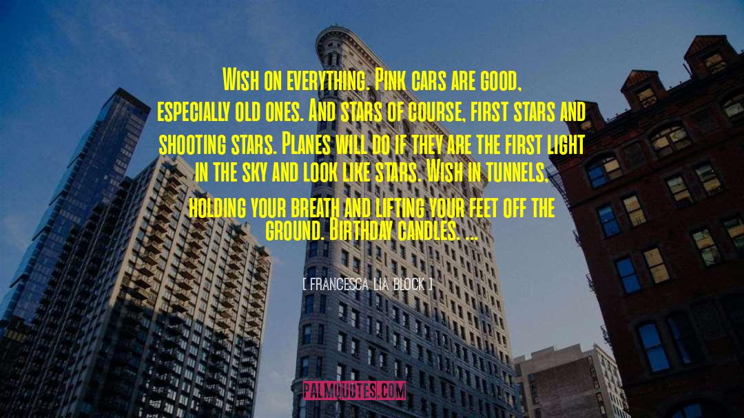 Francesca Lia Block Quotes: Wish on everything. Pink cars