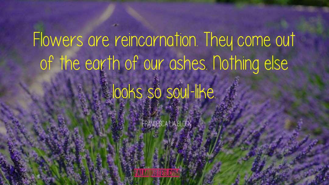 Francesca Lia Block Quotes: Flowers are reincarnation. They come
