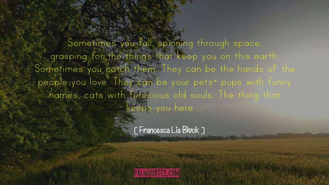 Francesca Lia Block Quotes: Sometimes you fall, spinning through