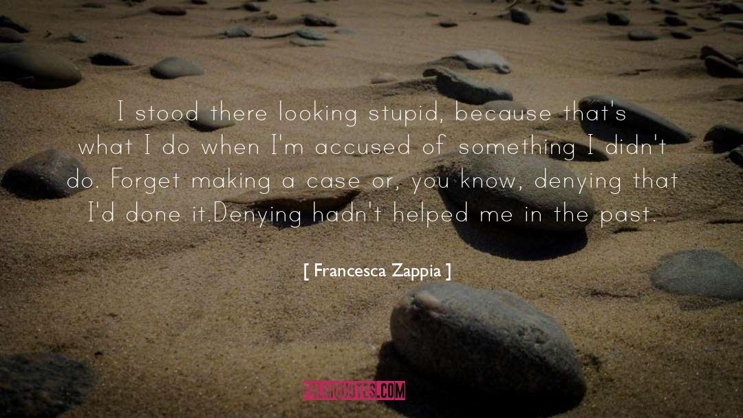 Francesca Zappia Quotes: I stood there looking stupid,