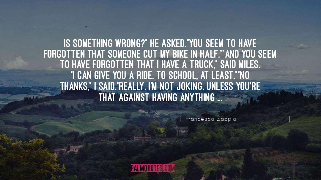 Francesca Zappia Quotes: Is something wrong?