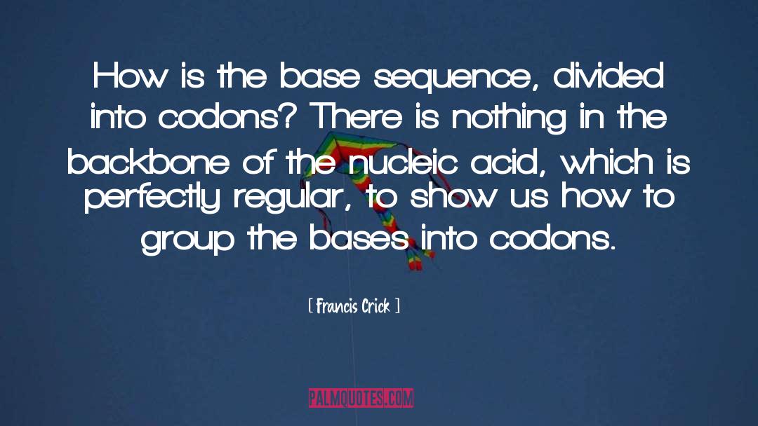 Francis Crick Quotes: How is the base sequence,