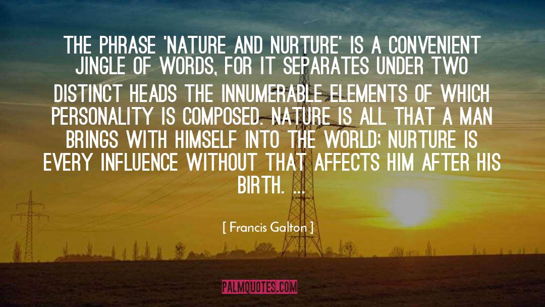 Francis Galton Quotes: The phrase 'nature and nurture'