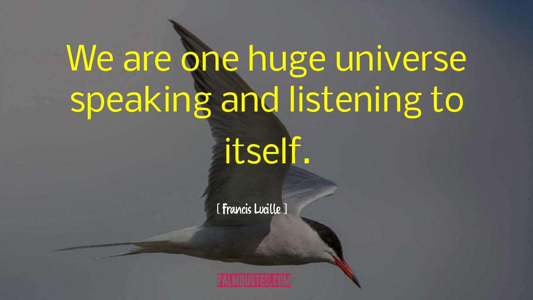 Francis Lucille Quotes: We are one huge universe