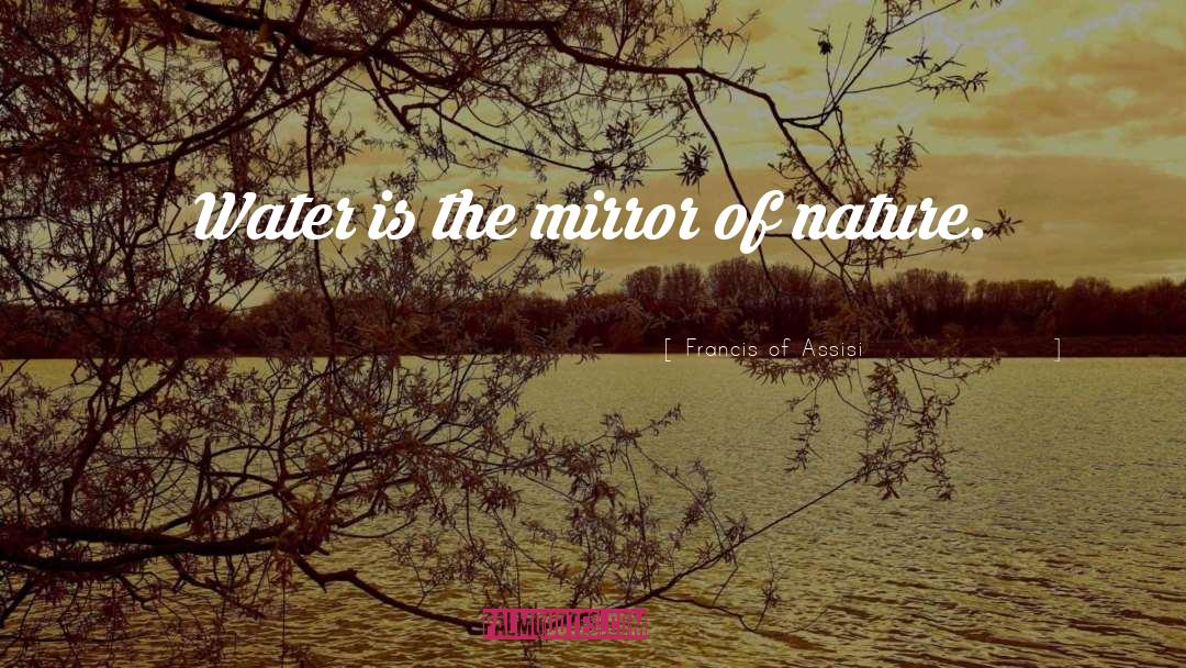 Francis Of Assisi Quotes: Water is the mirror of