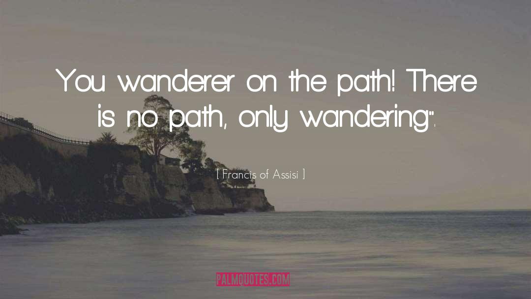 Francis Of Assisi Quotes: You wanderer on the path!