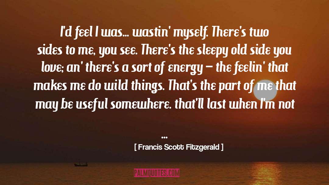 Francis Scott Fitzgerald Quotes: I'd feel I was... wastin'