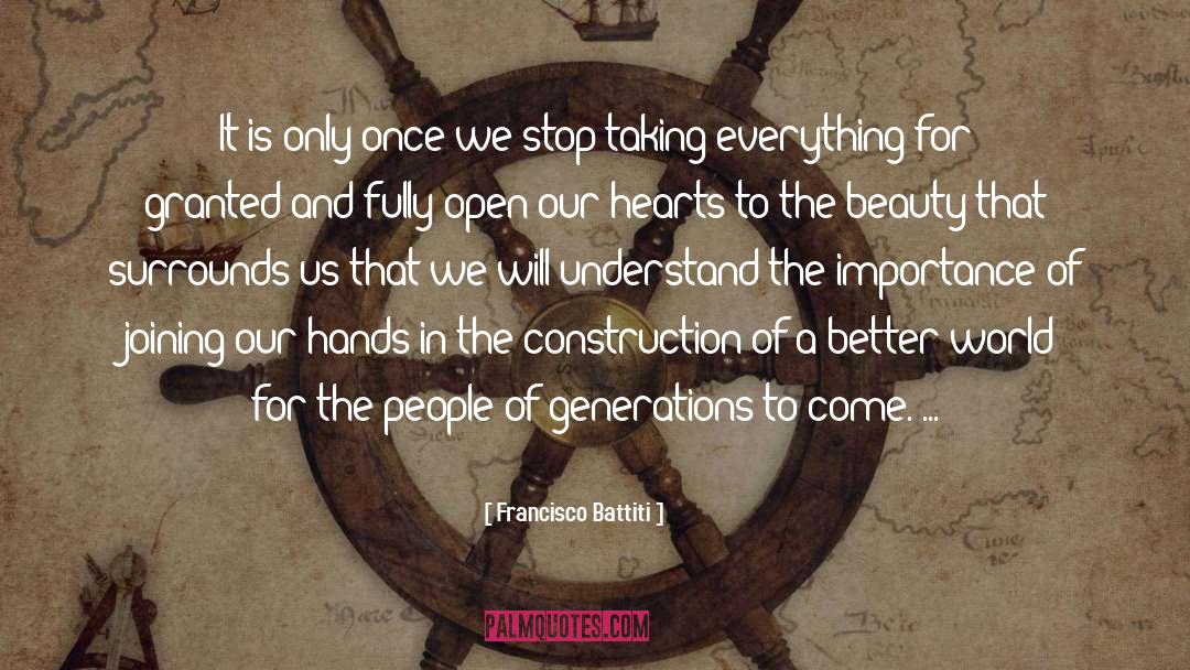 Francisco Battiti Quotes: It is only once we