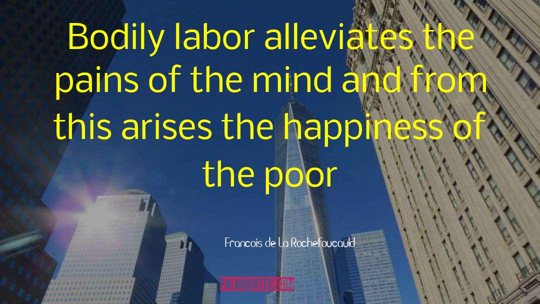 Francois De La Rochefoucauld Quotes: Bodily labor alleviates the pains