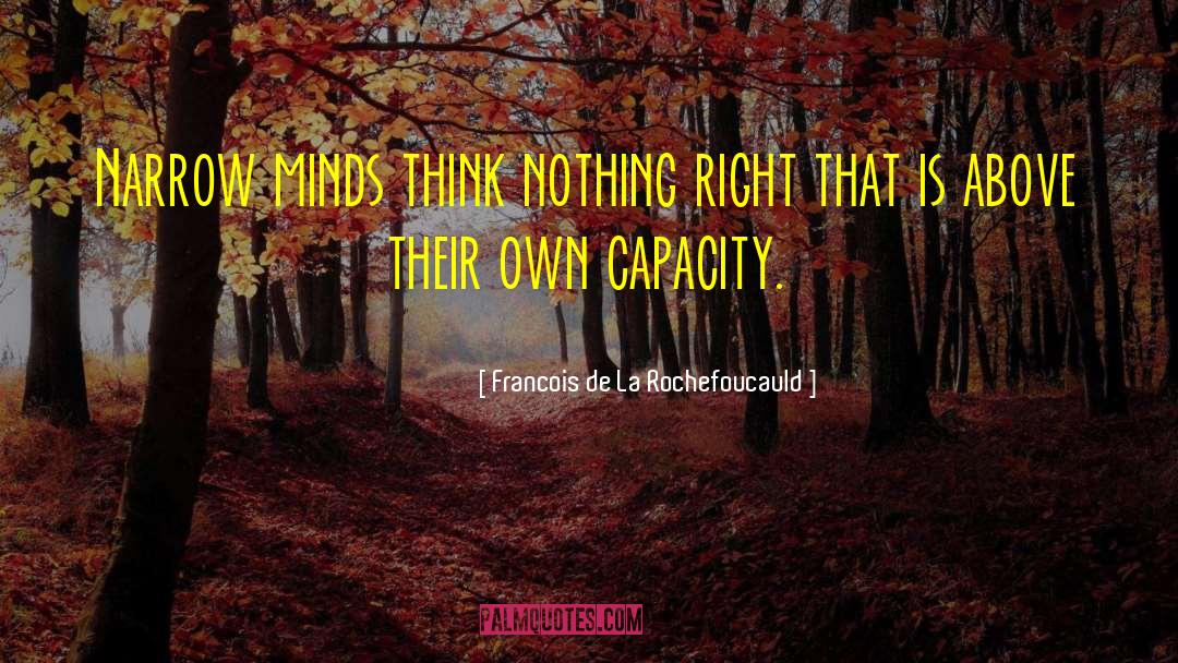 Francois De La Rochefoucauld Quotes: Narrow minds think nothing right