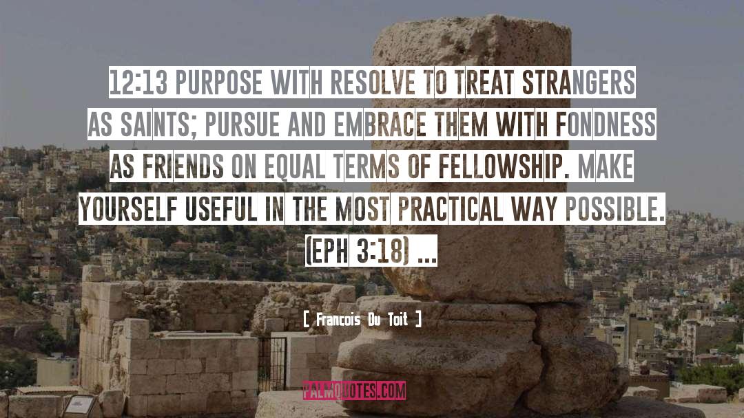 Francois Du Toit Quotes: 12:13 Purpose with resolve to