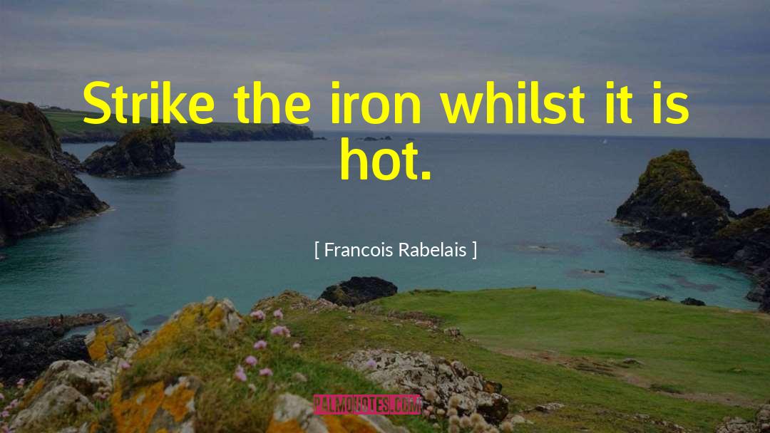 Francois Rabelais Quotes: Strike the iron whilst it