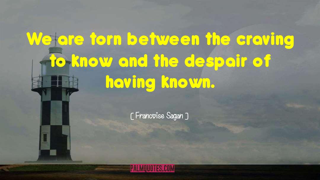 Francoise Sagan Quotes: We are torn between the