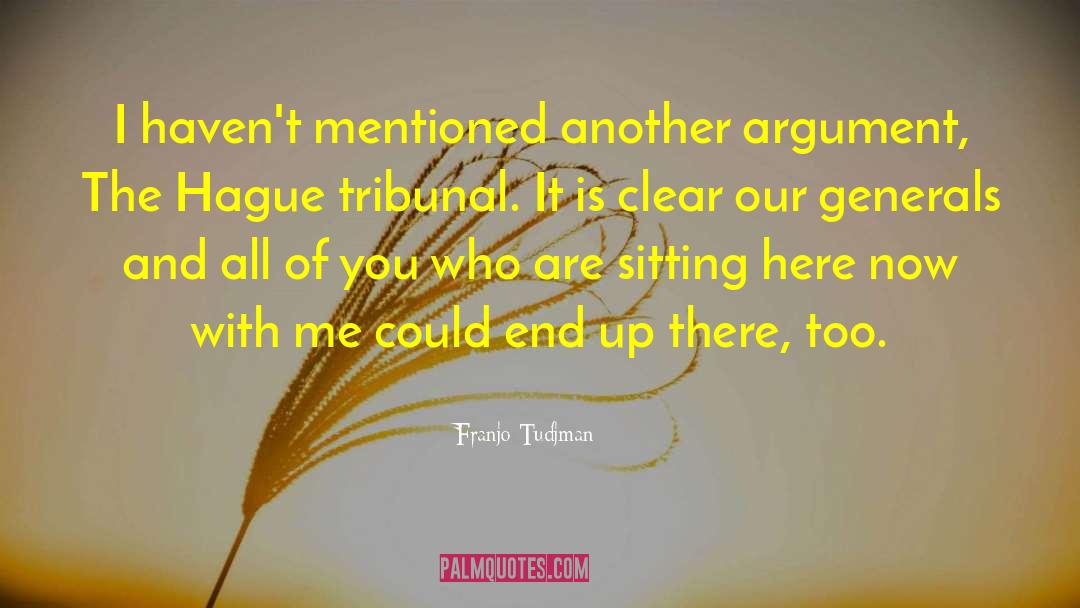 Franjo Tudjman Quotes: I haven't mentioned another argument,