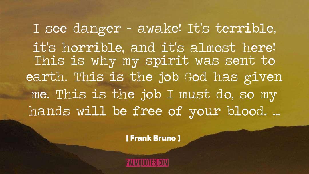 Frank Bruno Quotes: I see danger - awake!