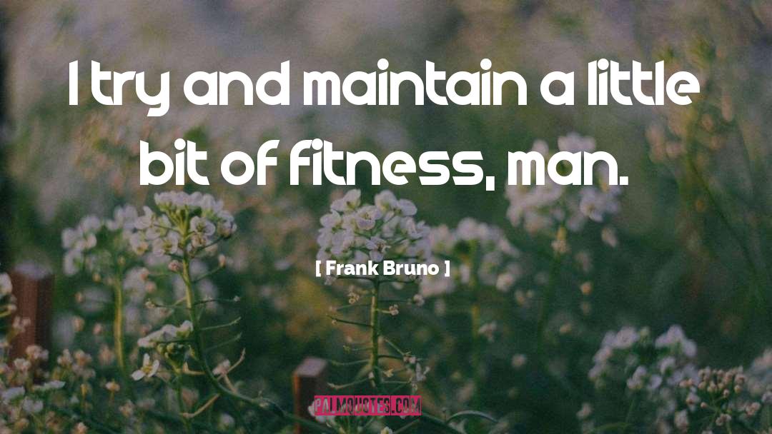 Frank Bruno Quotes: I try and maintain a