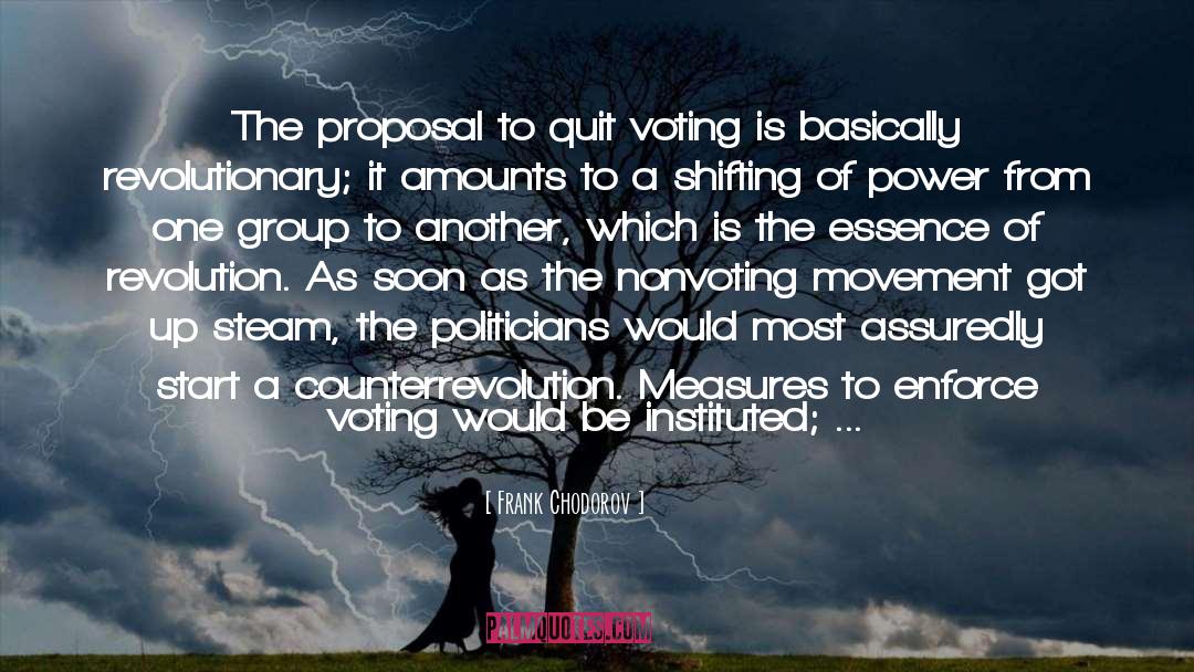 Frank Chodorov Quotes: The proposal to quit voting